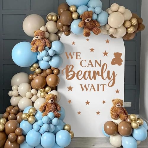 YIMEHDAN We Can Bearly Wait Wall Decal Baby Shower Backdrop Decoration Removable Sticker for Gender Reveal PartyGirl Boy Baby Decor Bear Welcome Signs for Pregnancy Party Photo Background - Image 1