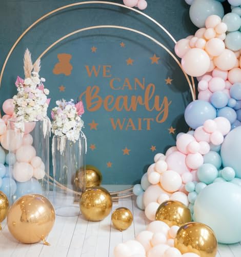 YIMEHDAN We Can Bearly Wait Wall Decal Baby Shower Backdrop Decoration Removable Sticker for Gender Reveal PartyGirl Boy Baby Decor Bear Welcome Signs for Pregnancy Party Photo Background - Image 3