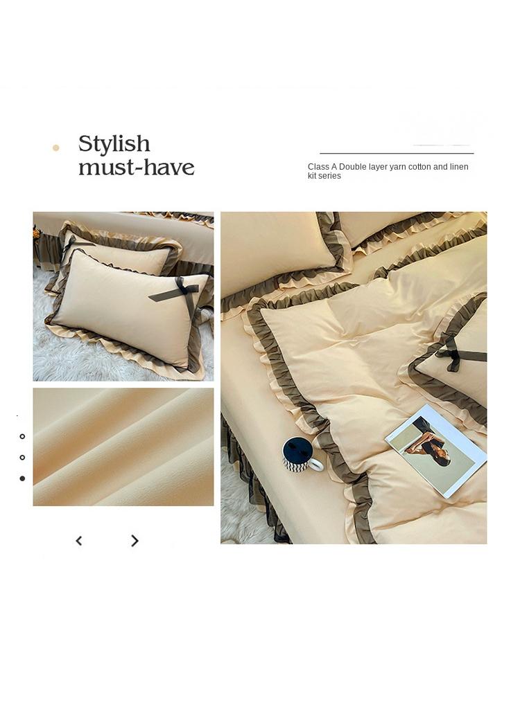 General Simple Solid Color Washable Bed Sheet And Duvet Cover Set  - Image 2