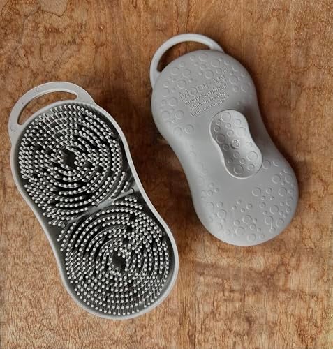 Chicago Comb MOOFAH™ Body Scrubber- Deep Cleansing, Gentle Exfoliation for Smoother Skin, Soft-Touch Bristles, Made in USA by Chicago Comb, Easy Rinse, Quick-Dry (Shadow Grey) - Image 3