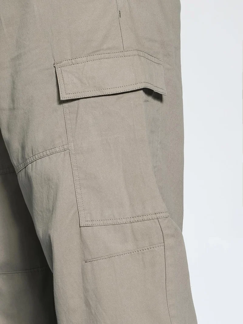 Urbano Fashion  Urbano Plus Men's Steel Grey Loose Baggy Fit Solid Cargo Chino Pant with 6 Pockets Non-Stretchable for Men | Best Price UAE