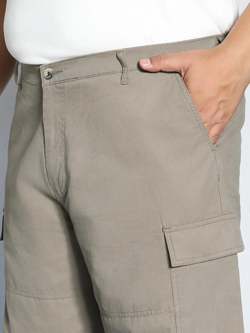 Urbano Fashion  Urbano Plus Men's Steel Grey Loose Baggy Fit Solid Cargo Chino Pant with 6 Pockets Non-Stretchable for Men | Best Price UAE