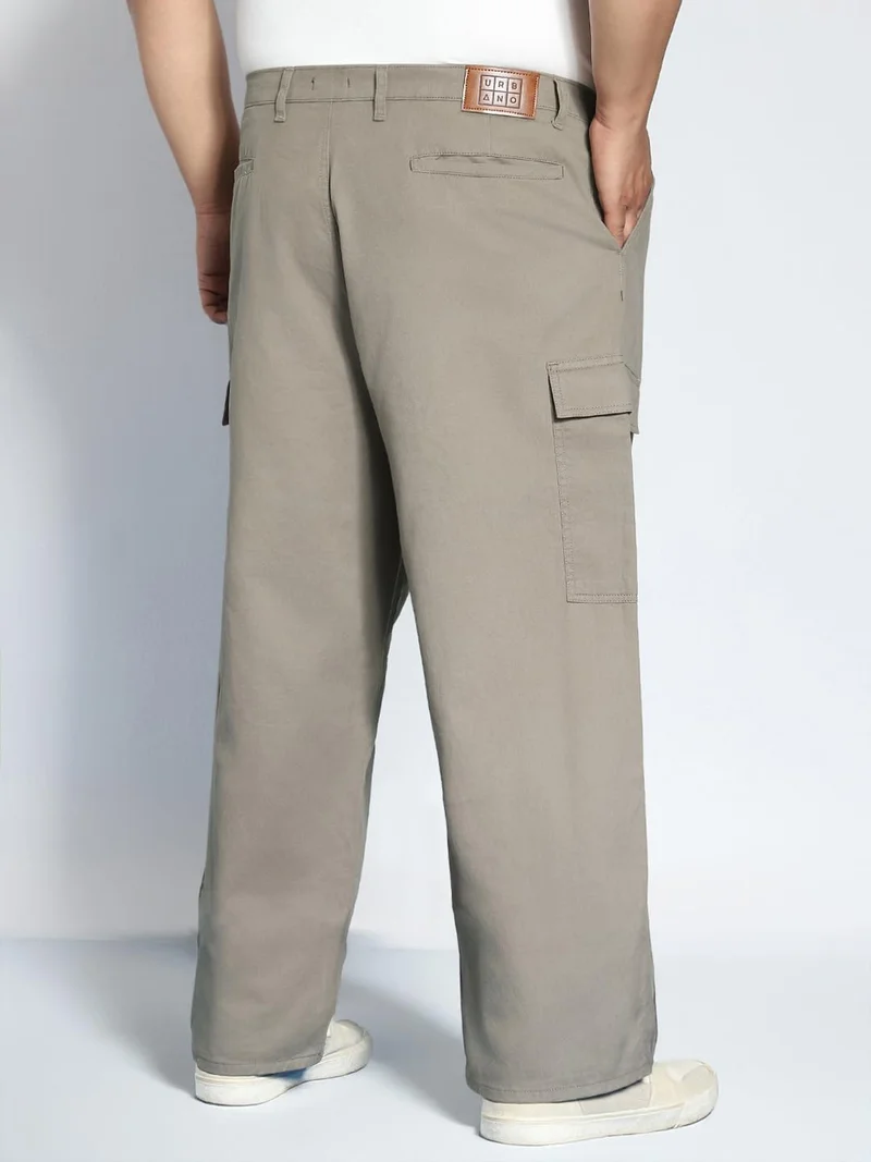 Urbano Fashion  Urbano Plus Men's Steel Grey Loose Baggy Fit Solid Cargo Chino Pant with 6 Pockets Non-Stretchable for Men | Best Price UAE