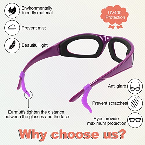 shenghang Onion Goggles Kitchen Grilling Glasses Tear Free Saftey Glasses for Kitchen Dustproof Anti fog Windproof (black) - Image 4
