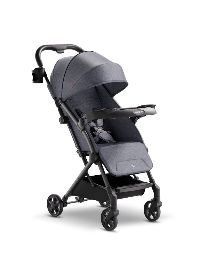 Mompush - Lithe V2 Lightweight Travel Stroller, Grey, 0-3 Y - Image 1