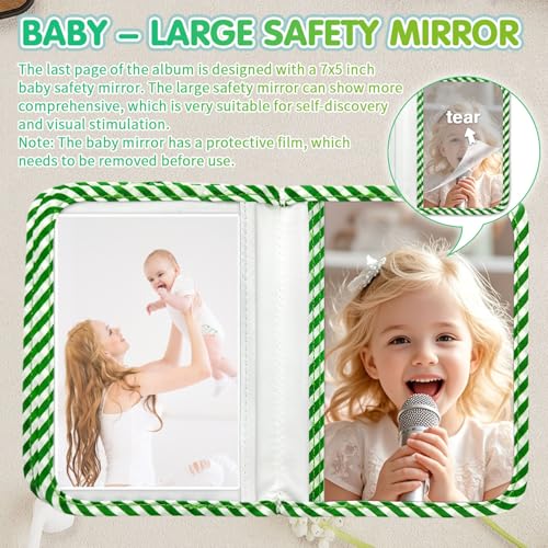 BOHEMIABY My First Family Photo Album for Baby, 4x6" Baby Photo Albums, Soft Toddler Photo Album with Milestone & Large Safety Mirror, Personalized Kids Baby Shower Gifts(Smiley Face) - Image 5