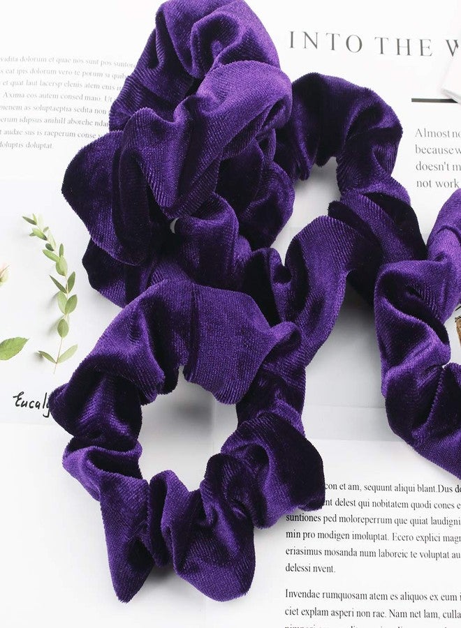 Didder 20 Pcs Hair Scrunchies Velvet Elastics Scrunchy Hair Ties Dark purple Soft Scrunchie Bobbles Ropes Scrunchie Solid color Hair Bands for Women Girls - Image 3