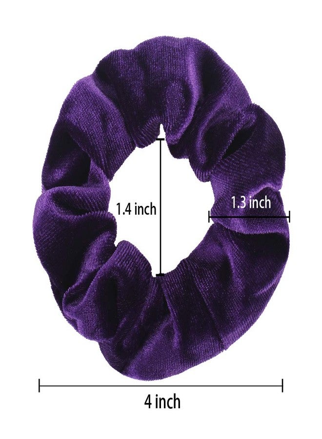Didder 20 Pcs Hair Scrunchies Velvet Elastics Scrunchy Hair Ties Dark purple Soft Scrunchie Bobbles Ropes Scrunchie Solid color Hair Bands for Women Girls - Image 2