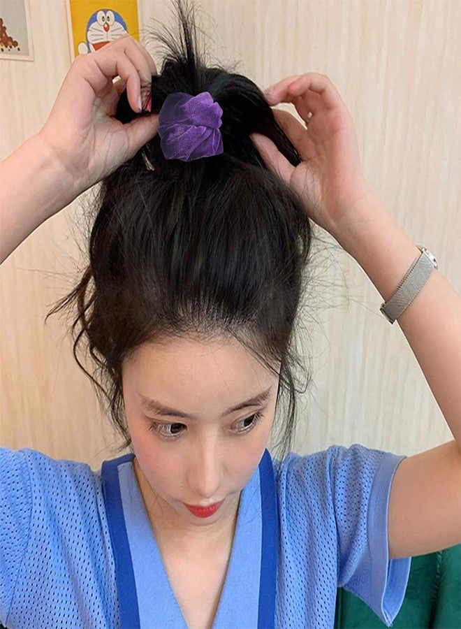 Didder 20 Pcs Hair Scrunchies Velvet Elastics Scrunchy Hair Ties Dark purple Soft Scrunchie Bobbles Ropes Scrunchie Solid color Hair Bands for Women Girls - Image 5