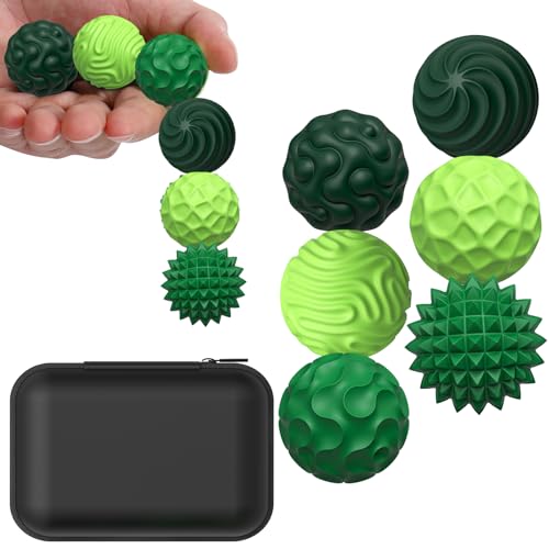 BUSOHA Silicone Fidget Balls 6 Pack New Grade Fidget Toys Stress Balls for Adults Sensory Stone Travel Toys for CalmingAutism and ADHDGifts for Teens - Image 1
