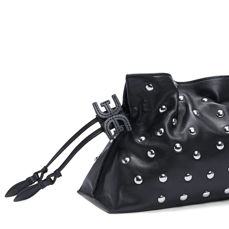 Sam Edelman Black Poppy Oversized  Drawstring Clutch for Women | Best Price UAE