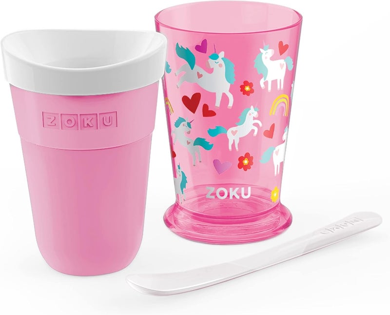 ZOKU صانع السلاش والشيك الأصلي، كوب سلاش لعمل سلاش منزلي سريع بحجم حصة واحدة، عصائر فواكه، وشيك في دقائق، خالي من BPA، وحيد القرن - Image 2