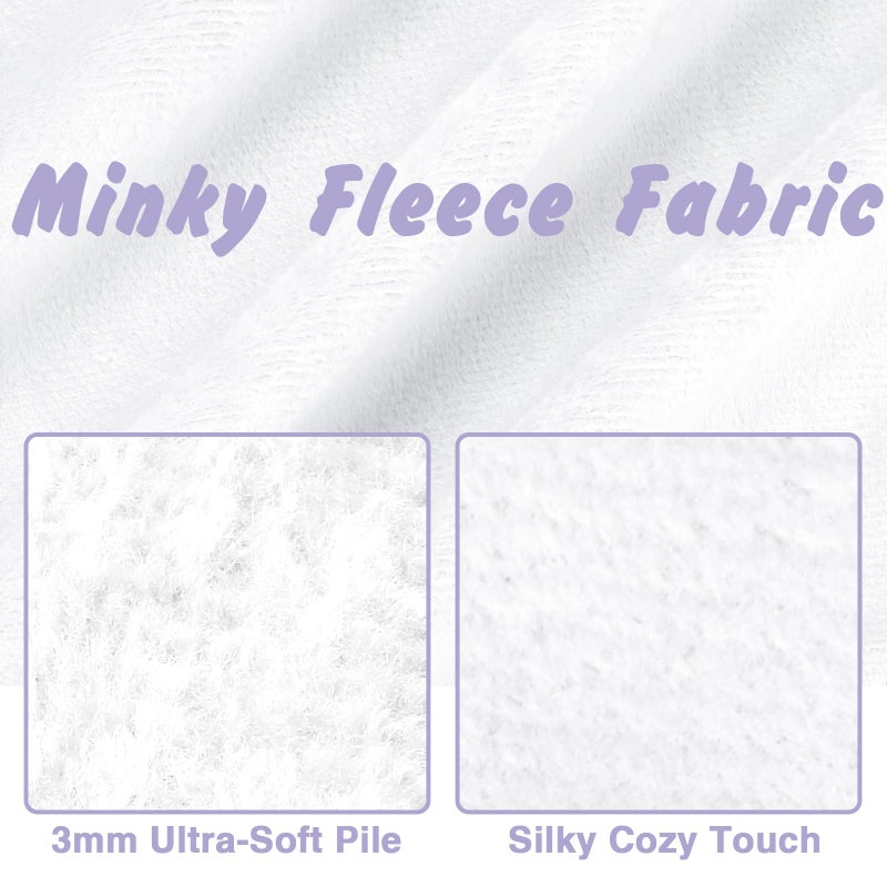 Entisn Minky Fabric by The Yard, 1 Yard x 60 Inch Wide Pre-Cut Minky Fleece Fabric White Cuddle Minky Fabric, Soft Plush Fabric Solid Minky for Blanket, Pillow Cover, Scarf, Sewing - Image 3
