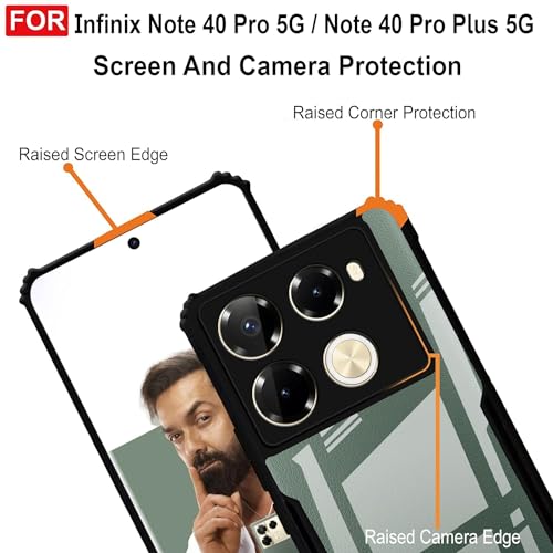 DD SON Shockproof Crystal Clear Back Cover Case for Infinix Note 40 Pro/Note 40 Pro Plus 5G - (PC & TPU, Black Bumper Cover) | 360 Degree Camera Protection | Transparent Hybrid Eagle Back Case Cover - Image 4
