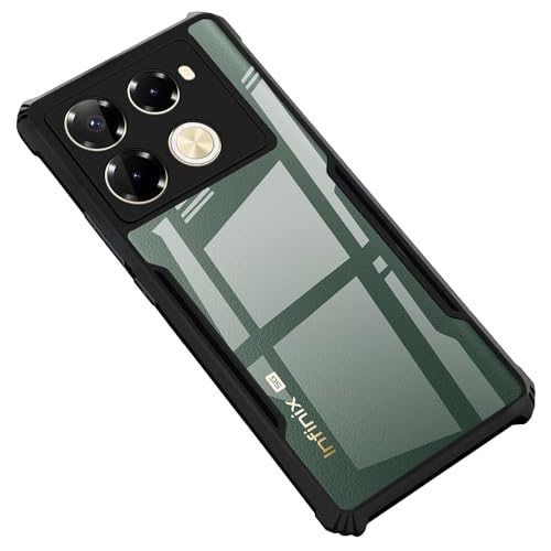 DD SON Shockproof Crystal Clear Back Cover Case for Infinix Note 40 Pro/Note 40 Pro Plus 5G - (PC & TPU, Black Bumper Cover) | 360 Degree Camera Protection | Transparent Hybrid Eagle Back Case Cover - Image 2