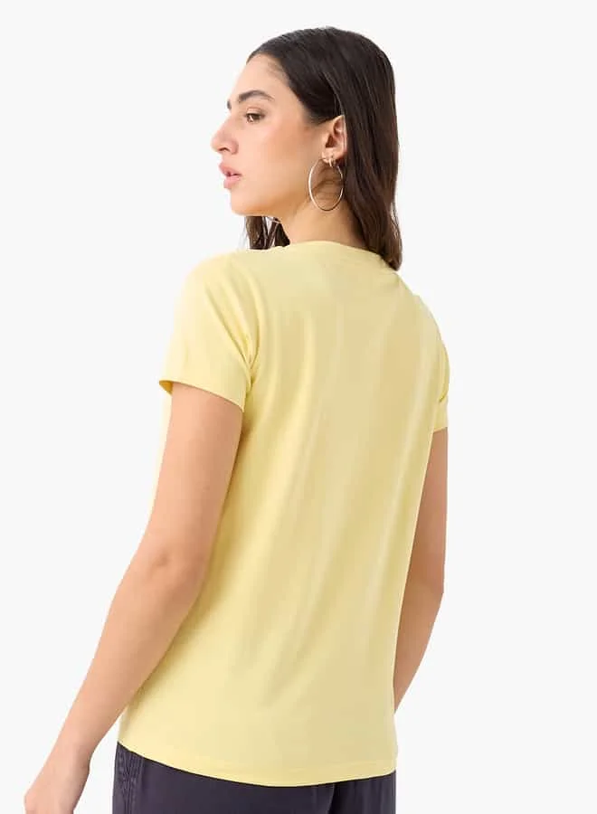 SP Characters Peanuts Print T-shirt with Crew Neck and Short Sleeves
