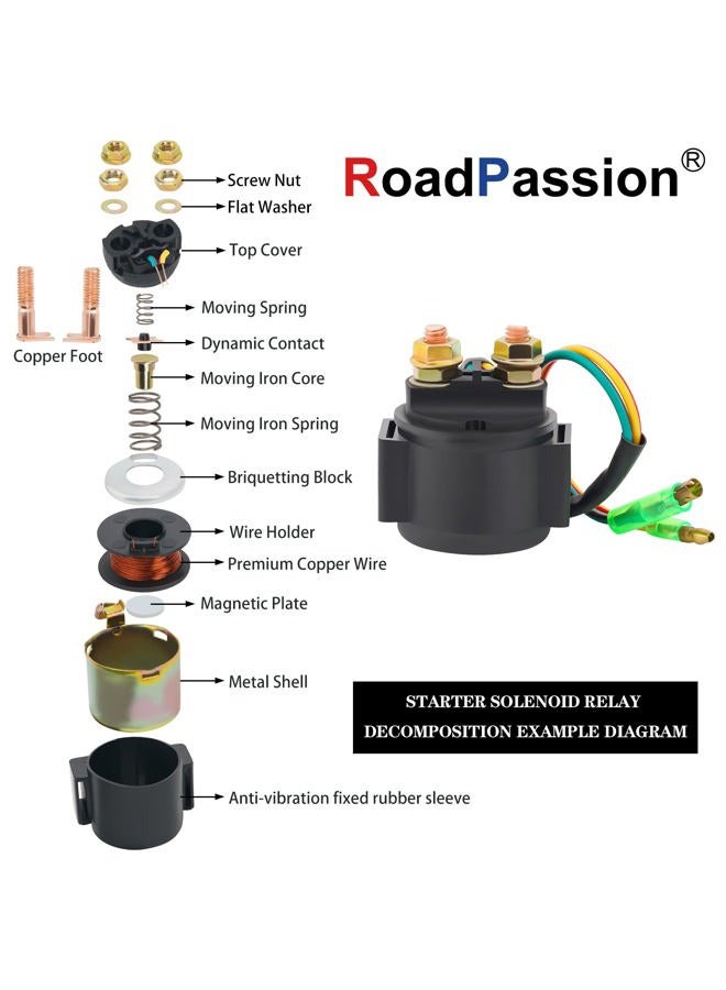 Road Passion Starter Solenoid Relay for TRX250 FOURTRAX Recon 1997-2001 TRX250EX SPORTRAX 2003-2008 TRX250X 2009/ TRX250 FOURTRAX Recon 1997-2001 TRX250EX SPORTRAX 2003-2008 TRX250X 2009 - Image 4