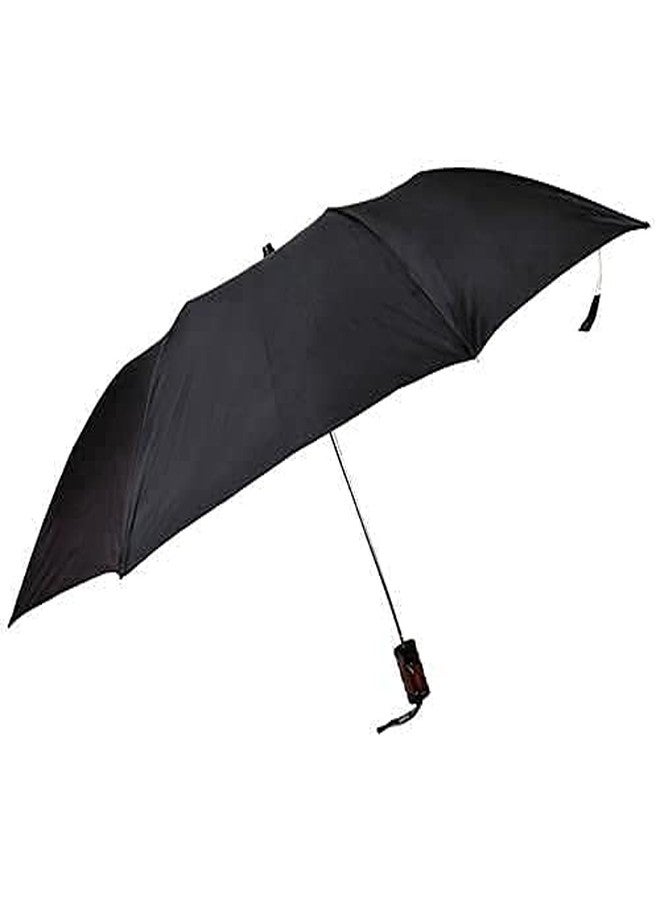 EXEMARTZ Black Umbrella for Rain and Sun Rays Protection for Girls/Boys | with UV Coated Inner Layer | Round Handle | 1 pc, Solid 2 fold Windproof Umberalla - Image 1