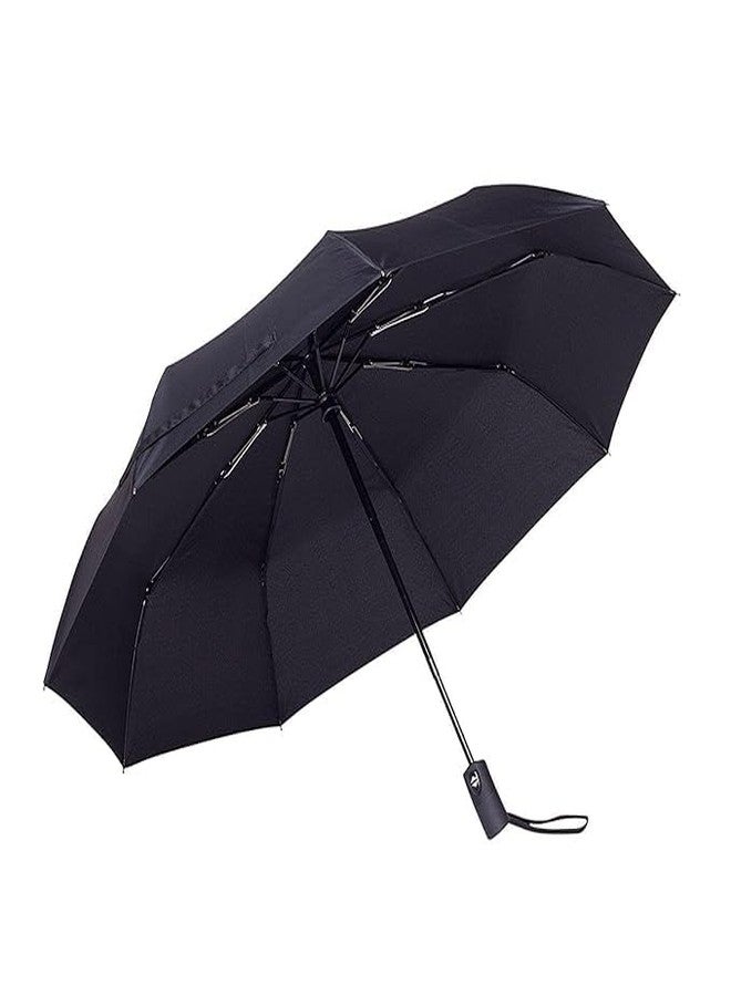 EXEMARTZ Black Umbrella for Rain and Sun Rays Protection for Girls/Boys | with UV Coated Inner Layer | Round Handle | 1 pc, Solid 2 fold Windproof Umberalla - Image 4