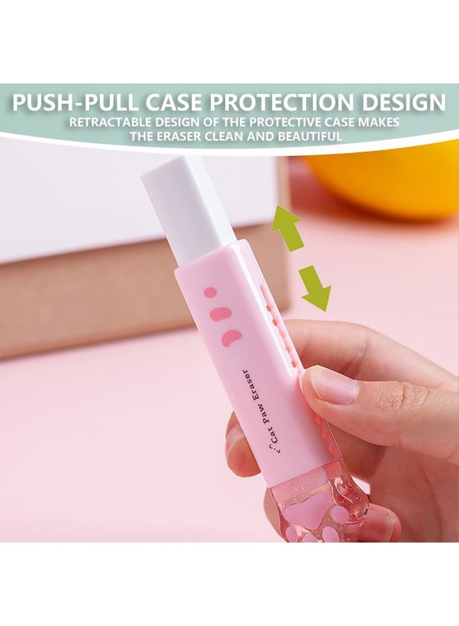 PANDENNER Retractable Pencil Eraser, Cute Erasers,Gradient Jelly Eraser,Suitable for School Home Office Supplies, 4Pcs (Eraser-BLFC) - Image 4