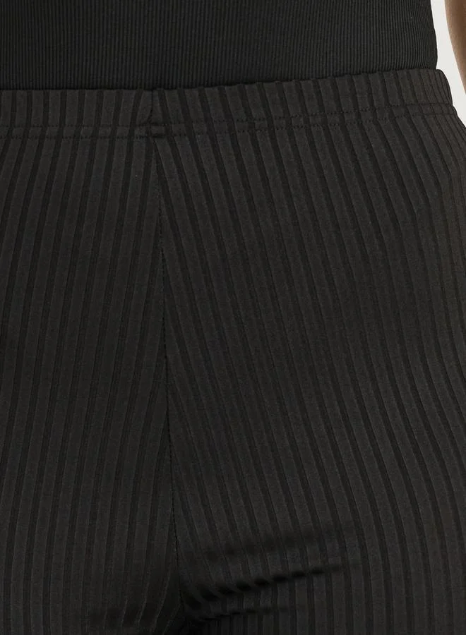 Styli Fit and Flare Textured Joggers with Elasticated Waistband