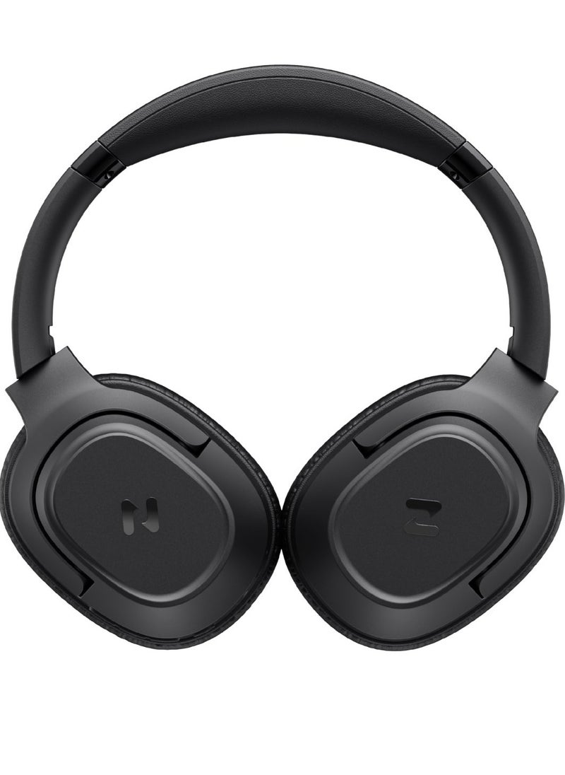 Wireless Bluetooth Headphones with 50H Playtime, Stereo Sound, Foldable Over-Ear Design, USB-C Fast Charging, 40mm Drivers, Game Mode, Noise-Isolating Cushions, Built-in Mic, AUX Mode, Ergonomic Comfort Fit, for Music, Work, Calls, Travel, Study & Gaming (Black)