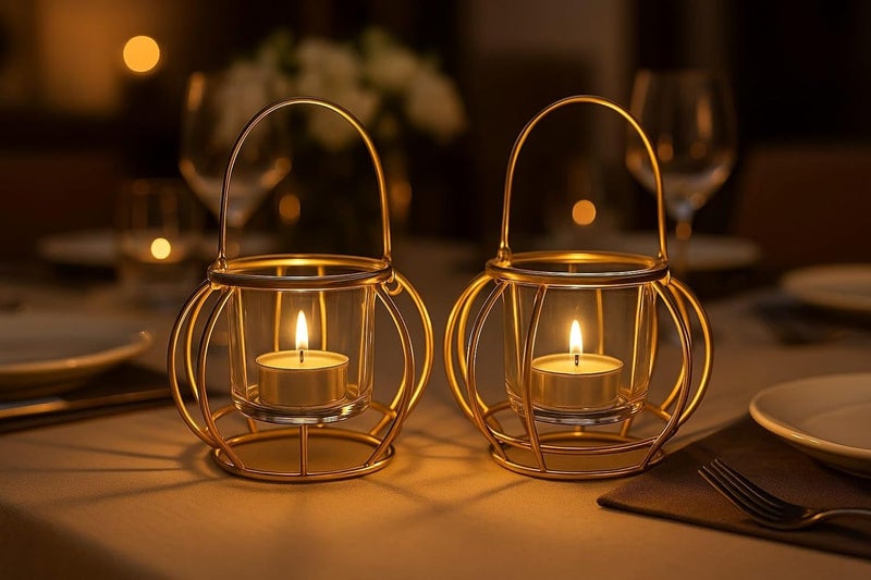 CentraLit فوانيس معلقة لتزيين ديوالي | حامل شمعة شاي زجاجي | لمسة ديكور منزلي للمهرجانات | هدية عودة لمناسبة تدشين المنزل | قطعة زخرفية صغيرة لديوالي والهدايا - Image 1