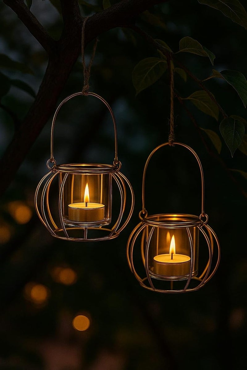 CentraLit فوانيس معلقة لتزيين ديوالي | حامل شمعة شاي زجاجي | لمسة ديكور منزلي للمهرجانات | هدية عودة لمناسبة تدشين المنزل | قطعة زخرفية صغيرة لديوالي والهدايا - Image 3