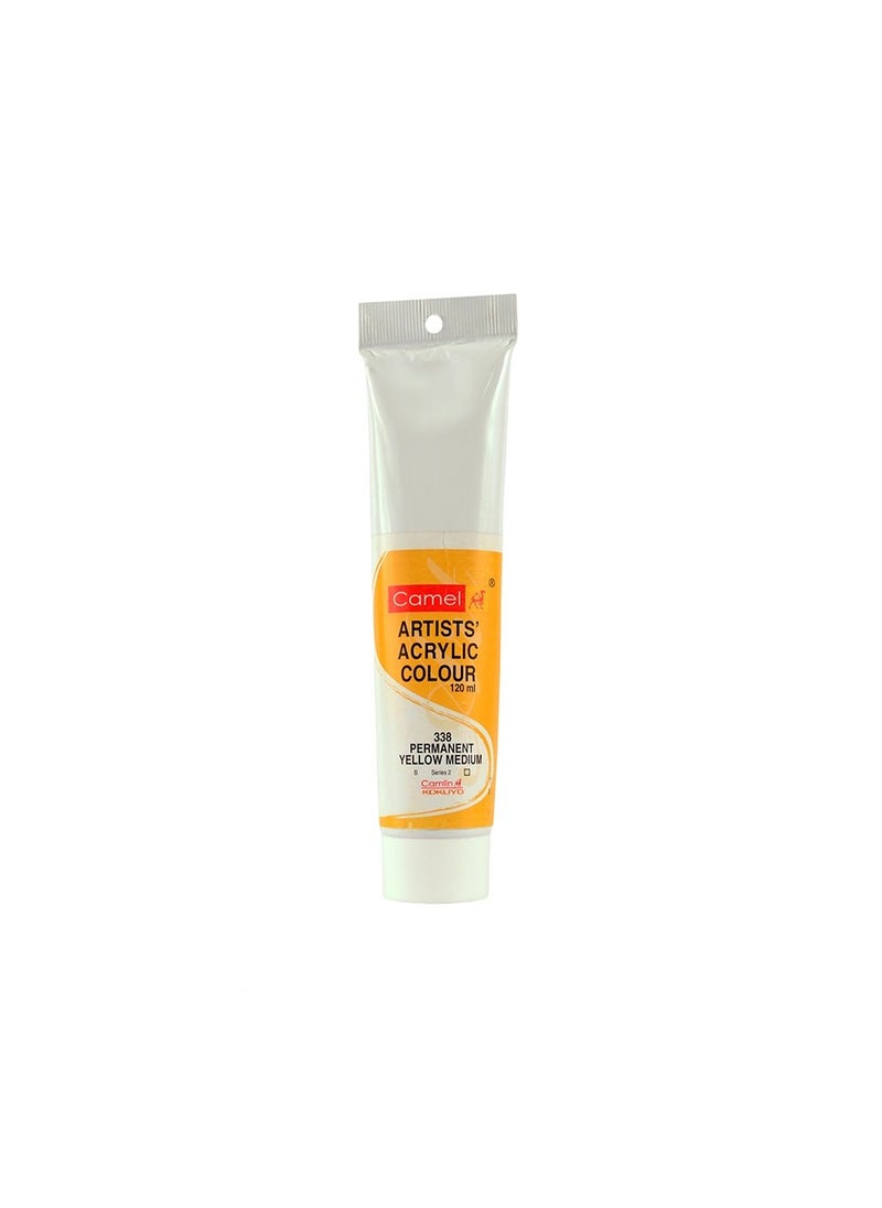 camel Camlin Kokuyo Artist Acrylic Colour Tubes 120ml Permanent Yellow Medium 338 