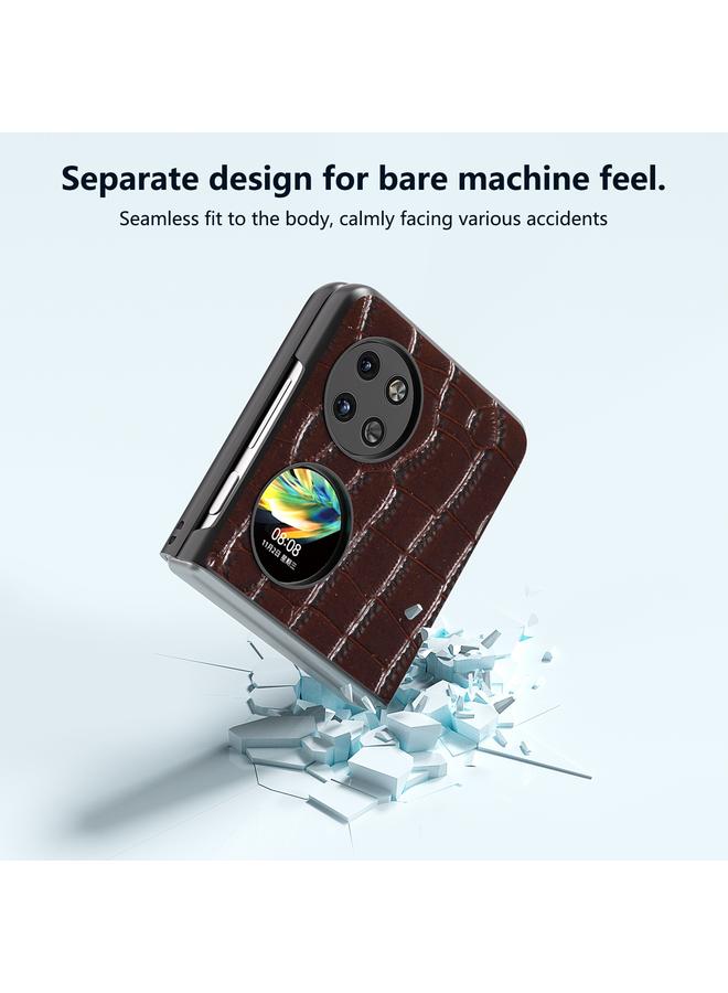 S-TOP Case For Huawei Pocket 2 ABEEL Genuine Leather Crocodile Pattern Black Edge Phone Case - Image 5