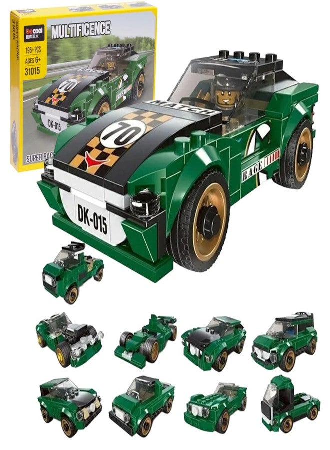 Elecart Racing Car Building Blocks Set | 195+ PCS STEM Construction Kit | 10 in 1 DIY Models | Educational Engineering Toy for Kids 6+ - Image 1
