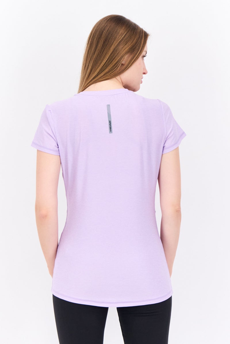 HEAD Women Sportswear Fit Short Sleeves Training T-Shirt, Lavender  - Image 3