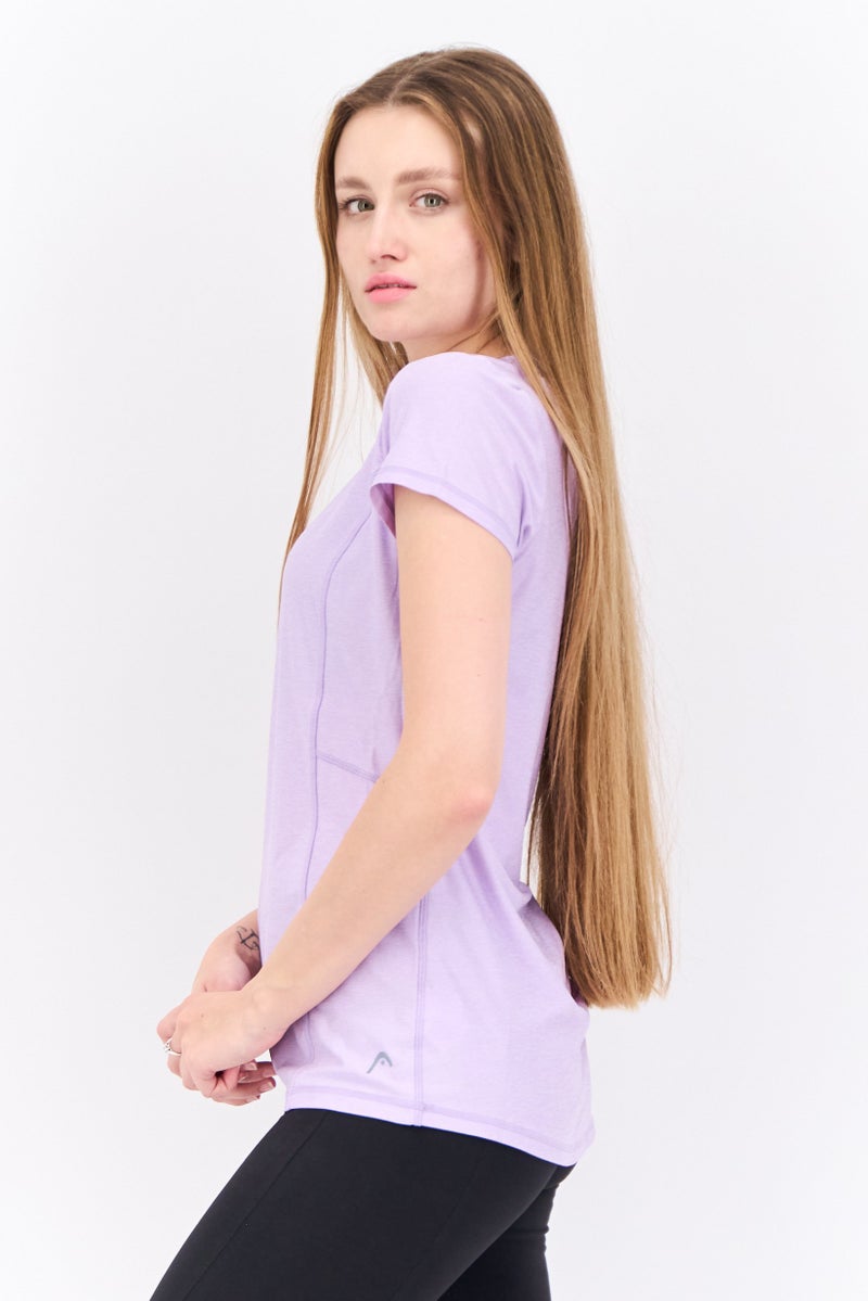 HEAD Women Sportswear Fit Short Sleeves Training T-Shirt, Lavender - Image 4
