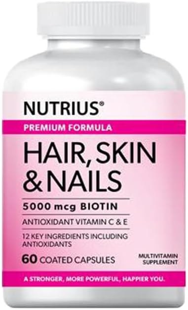 nutrius Hair, Skin & Nails Biotin Capsules for Women - Image 1