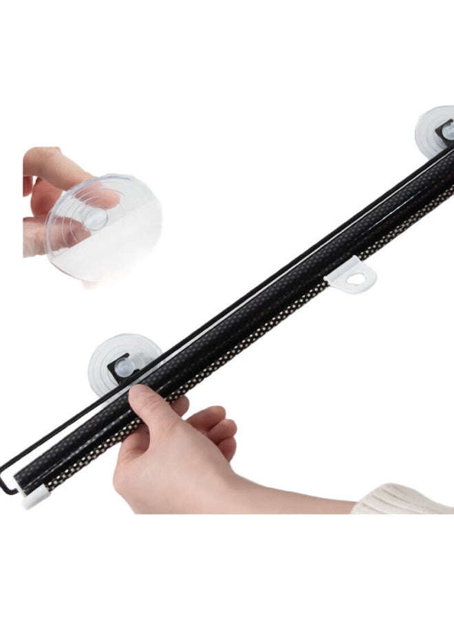 Foojo Non-Perforated Curtain Retractable Sunshade Blackout Heat-Insulating Roller Blind With Suction Cup 68*125Cm Polka Dot - Image 3