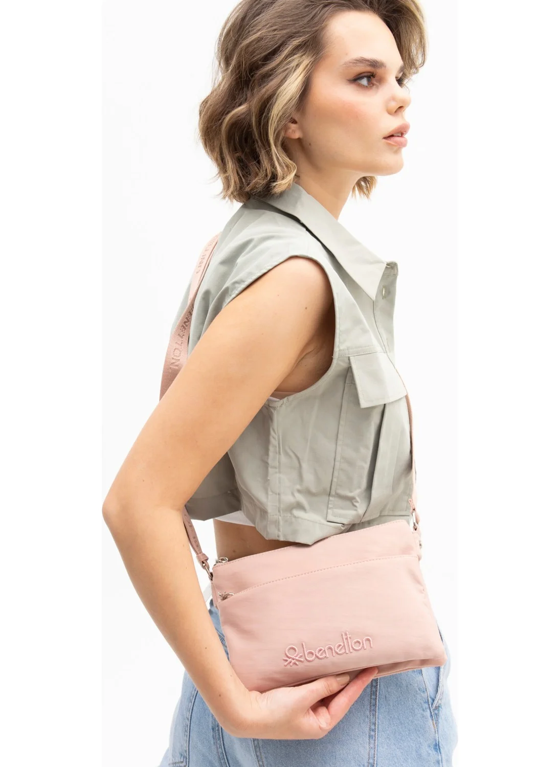 يونايتد كولورز أوف بينتيون Benetton Women's Crossbody Bag Pink BNT1200