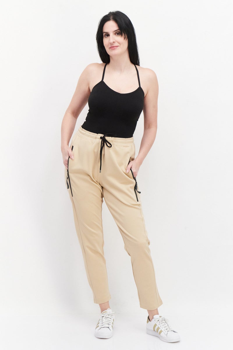 Samoon سروال رياضي نسائي بسحب، تان - Image 2