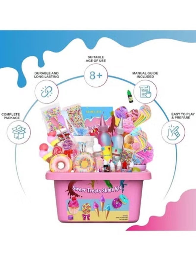 Gigglejoy DIY Slime Kit For Kids Non Sticky Soft & Scented To Make Cloud Slime Foam Slime Butter Slime Ice Cream Slime & Candy Slime With Charms Stress Relief Party Favors & Great Gift Idea - Image 3
