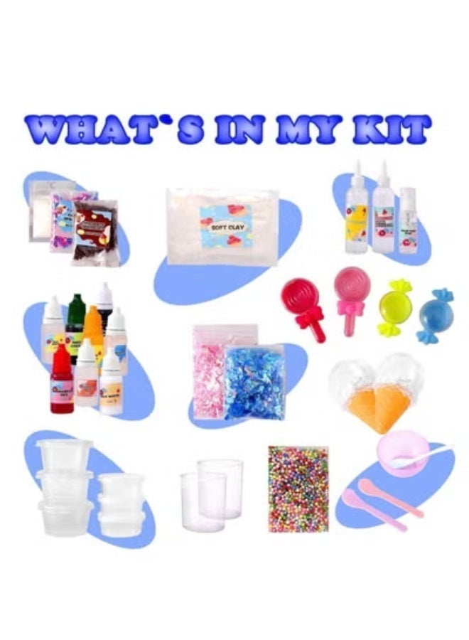 Gigglejoy DIY Slime Kit For Kids Non Sticky Soft & Scented To Make Cloud Slime Foam Slime Butter Slime Ice Cream Slime & Candy Slime With Charms Stress Relief Party Favors & Great Gift Idea - Image 4