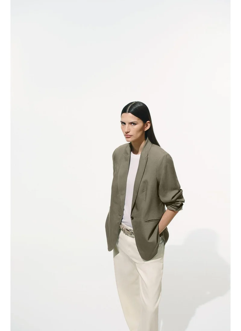 اتش اند ام Linen-blend blazer