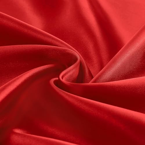 Entisn Red Satin Fabric by The Yard Silky Fabric 60 Inch Charmeuse Satin Fabric Soft Cloth Fabric for Wedding Decor DIY Crafts Napkins Bridal Dress Sewing1 Yard