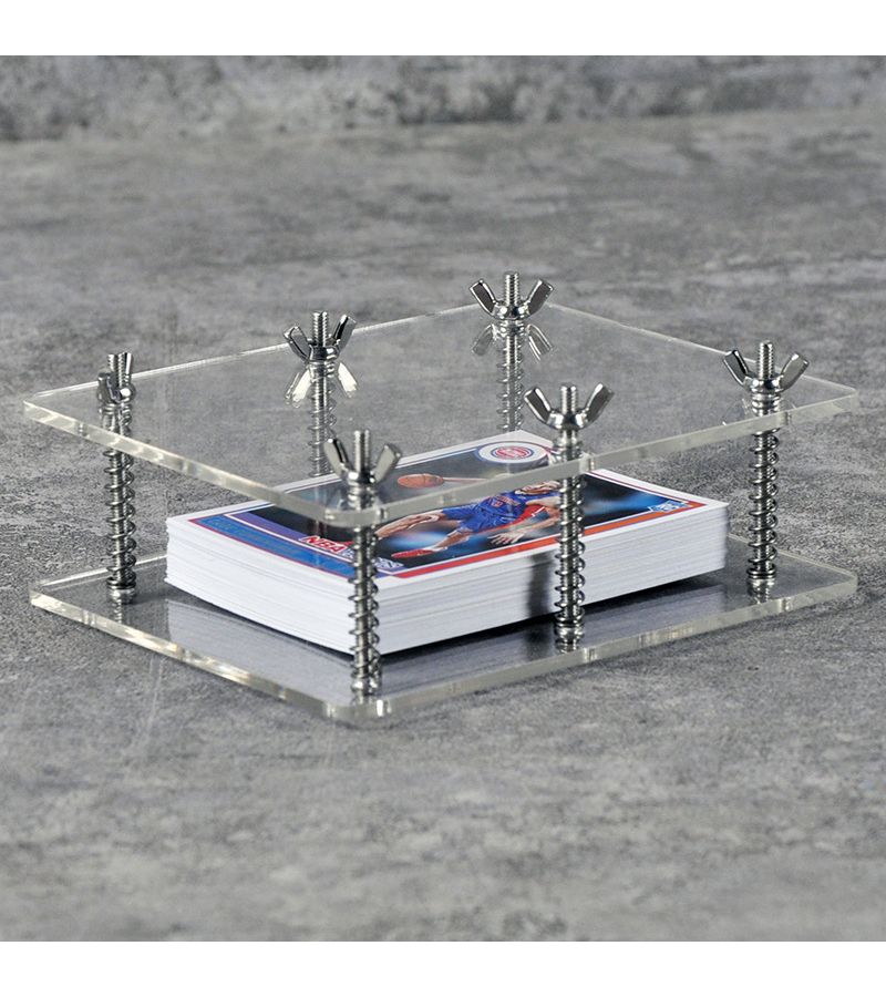 Transparent Acrylic Poker Card Presser Restoration Straightening Tool for Games Metallic Finish - Image 1