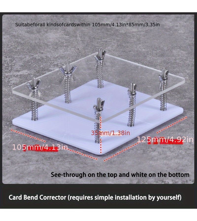 Transparent Acrylic Poker Card Presser Restoration Straightening Tool for Games Metallic Finish - Image 2