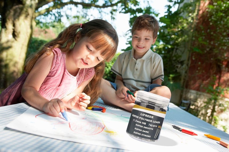 Lifreer 1.3mm Unbreakable Pencil Refills (740 Pcs), 2 Premium Erasers, Long Lasting HB Pencil Lead for Students & Professionals - Image 4