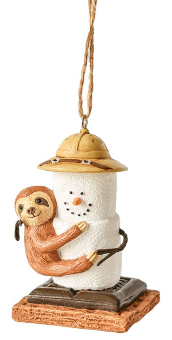MX179702 SMORES SLOTH DECORATIVE HANGING ORNAMENT 325 INCHES HEIGHT MULTICOLOR