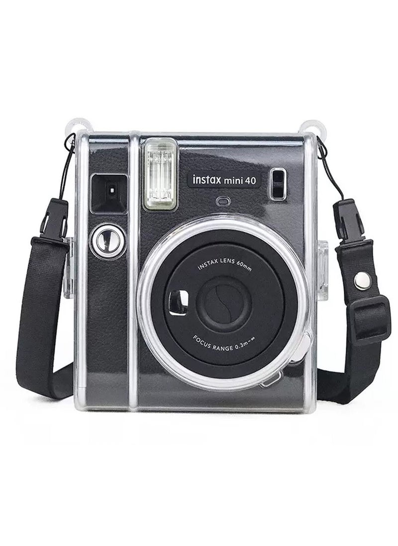 Excefore - Ransparent Case, Crystal Hard PVC Clear Case with Shoulder Strap, Protective Case Clear Compatible with Fujifilm Instax Mini 40 Instant Camera/Polaroid Mini 40 Camera - Image 1