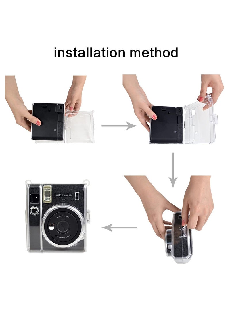 Excefore - Ransparent Case, Crystal Hard PVC Clear Case with Shoulder Strap, Protective Case Clear Compatible with Fujifilm Instax Mini 40 Instant Camera/Polaroid Mini 40 Camera - Image 1