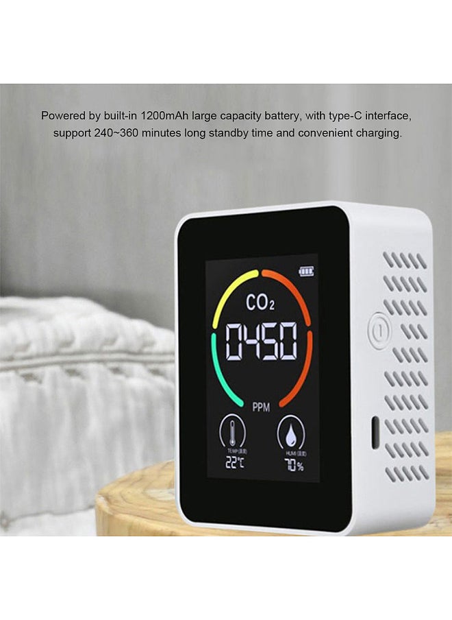 Generic CO2 Air Detector Carbon Dioxide Detector Agricultural Production Greenhouse CO2 Monitor White  - Image 5