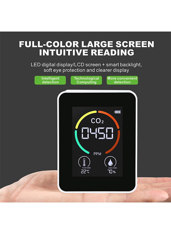 Generic CO2 Air Detector Carbon Dioxide Detector Agricultural Production Greenhouse CO2 Monitor White  - Image 2