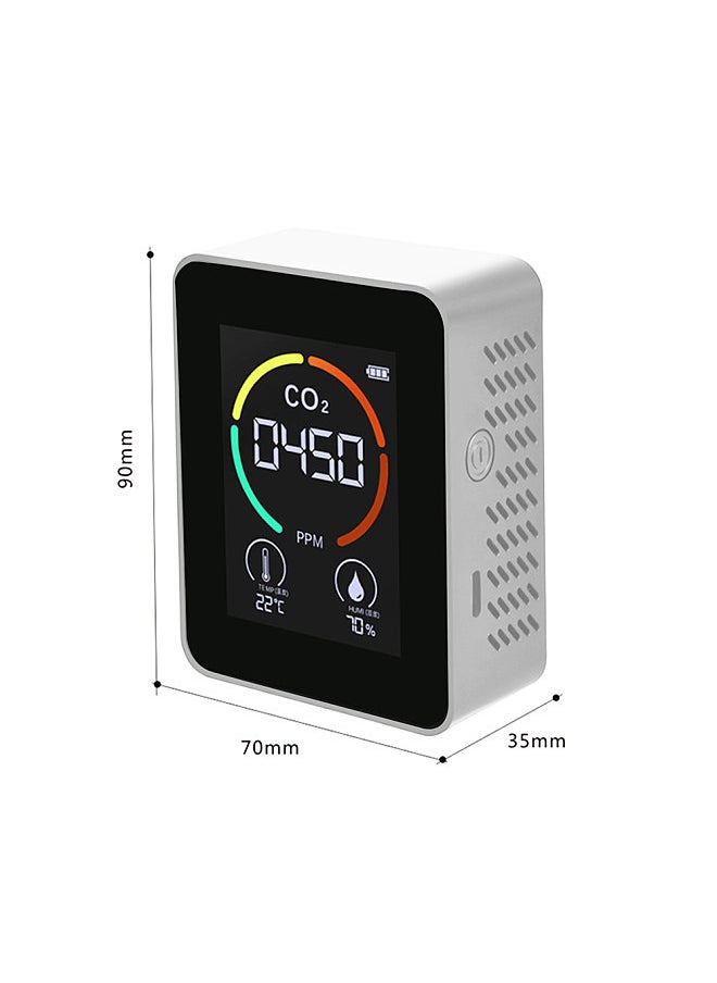 Generic CO2 Air Detector Carbon Dioxide Detector Agricultural Production Greenhouse CO2 Monitor White  - Image 3